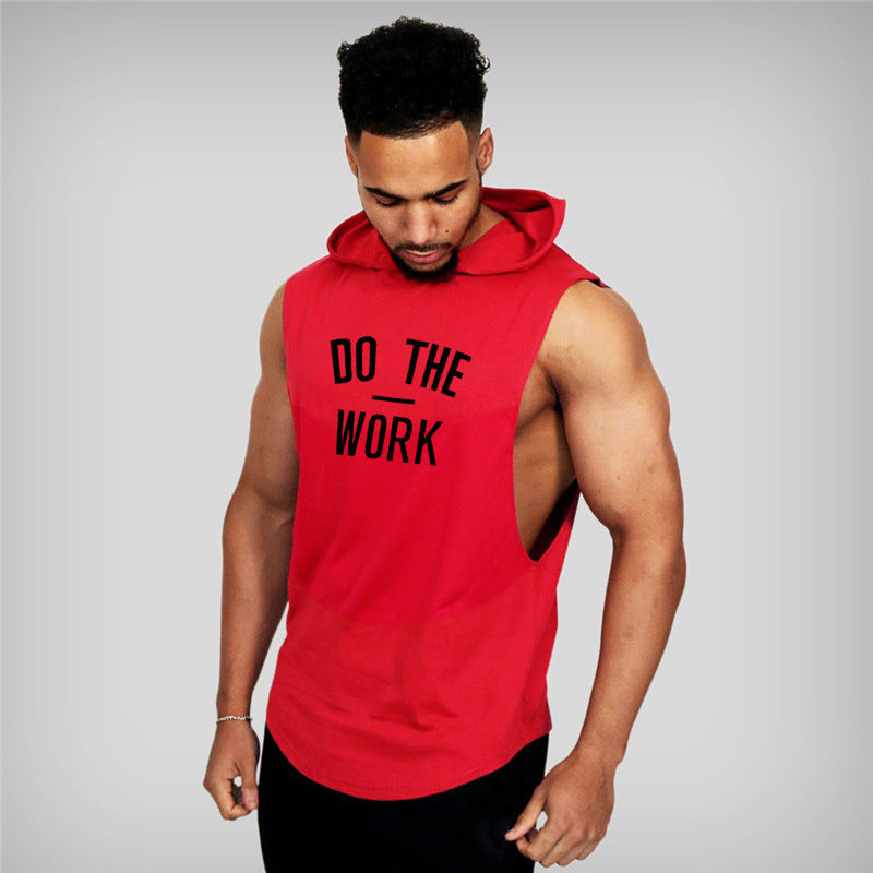 Men's Fitness Vest Sports Hooded Vest-Aria Doejay