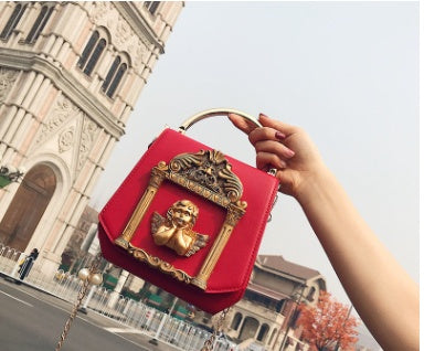 New Women's Bag Retro Baroque Angel Bag Pearl Chain Bag