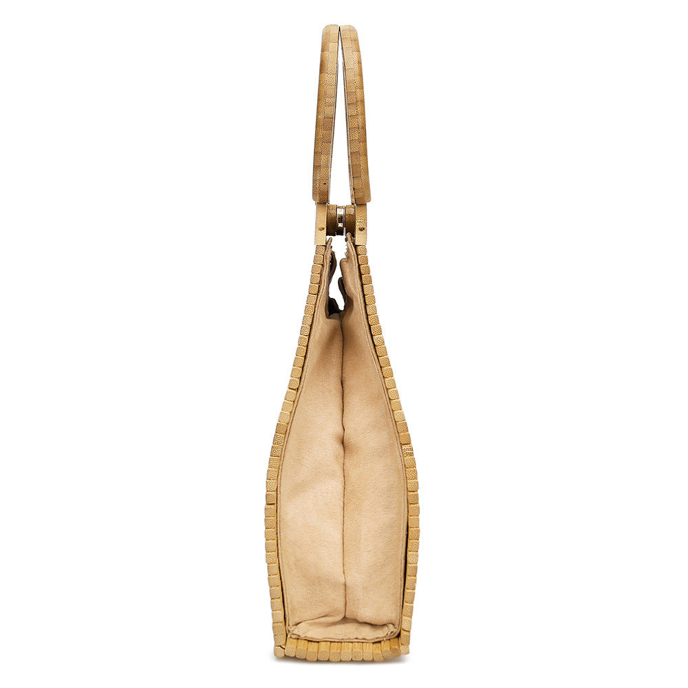 Fashion Creative Retro Portable Bamboo Straw Woven Bag