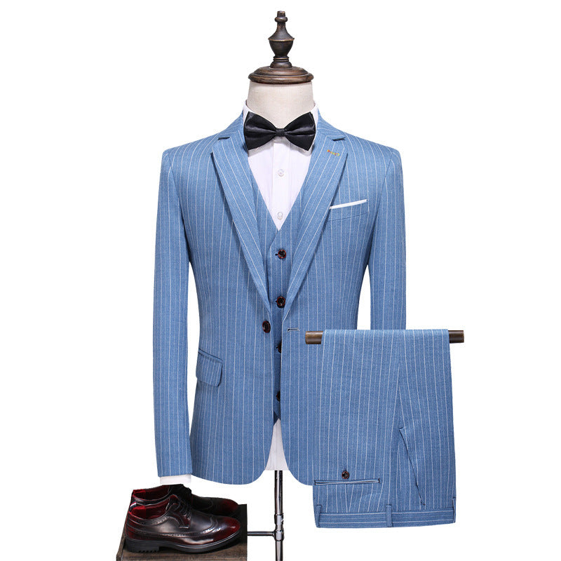 Men's Suits New Large Size Suit Wedding Suit Business Casual Blue Wedding Korean Slim Dress-Aria Doejay