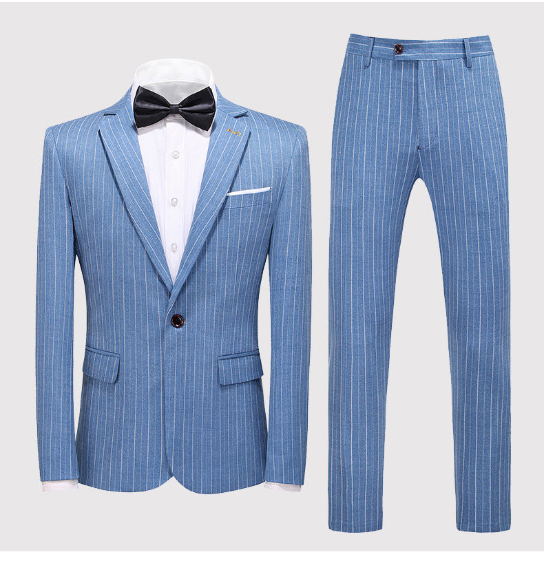 Men's Suits New Large Size Suit Wedding Suit Business Casual Blue Wedding Korean Slim Dress-Aria Doejay