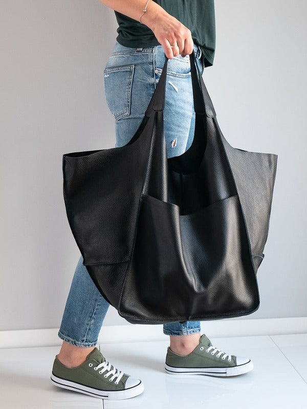 Soft Leather Large Capacity One-shoulder Tote Bag