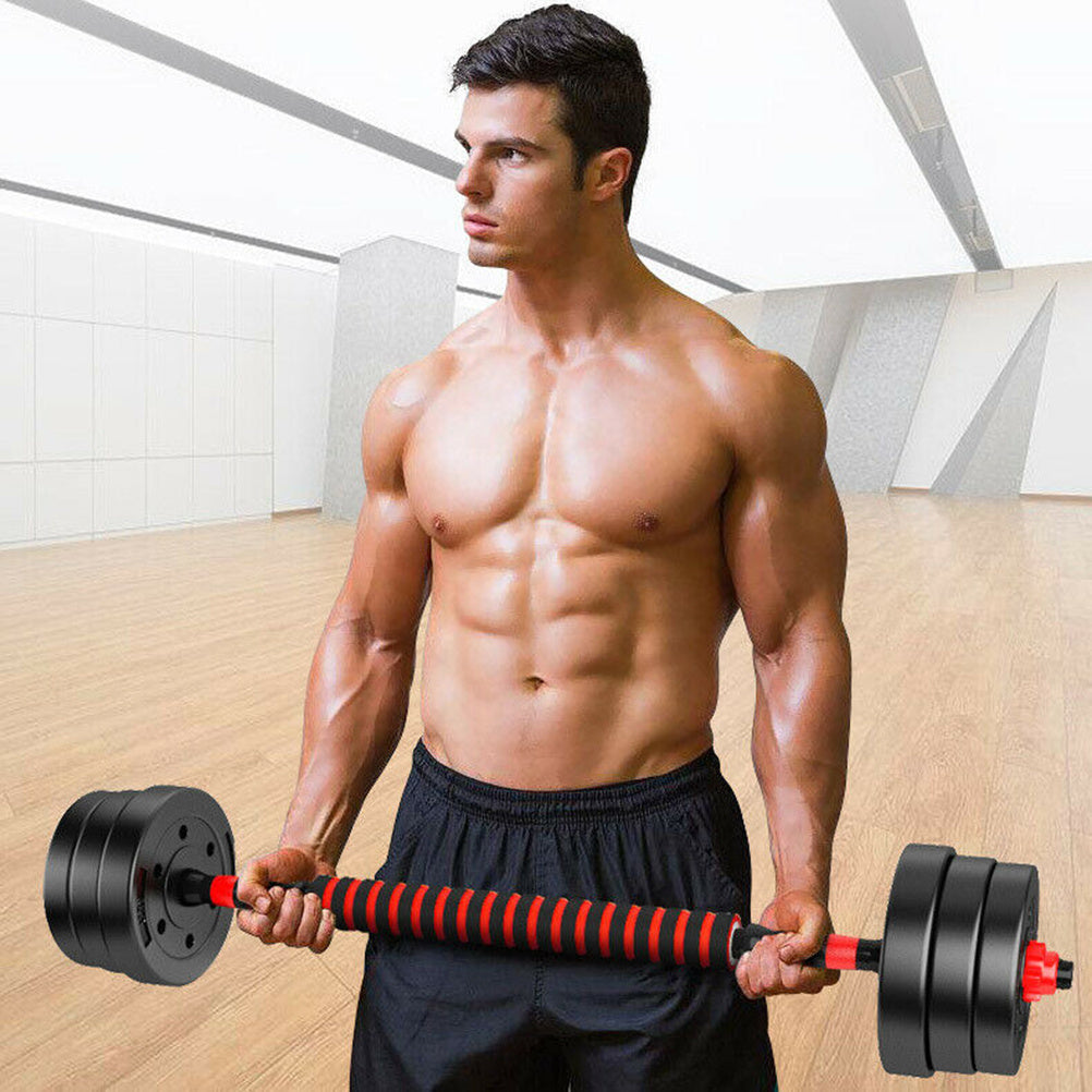 Home Training Arm Muscle Rubber Coating Dumbbell Barbell Fitness Equipment