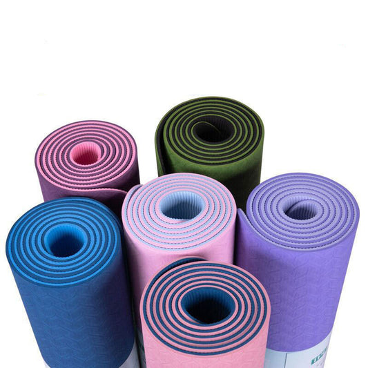 Yoga Mat Two-Color 6Mm Posture Line Yoga Mat Fitness Mat-Aria Doejay