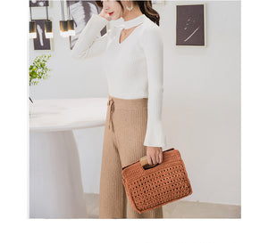 New One-shoulder portable Diagonal Autumn And Winter Woven Bag-Aria Doejay