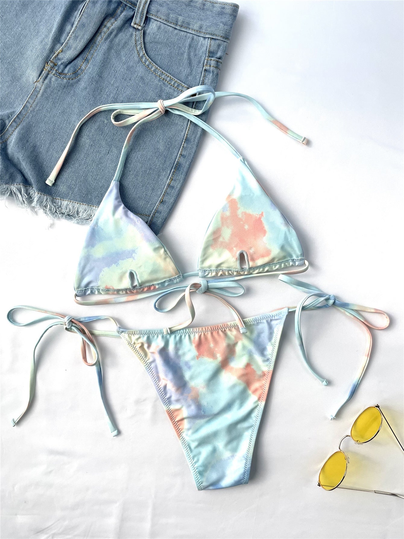 Ladies Split Swimsuit Tie-dye Sexy Bikini-Aria Doejay