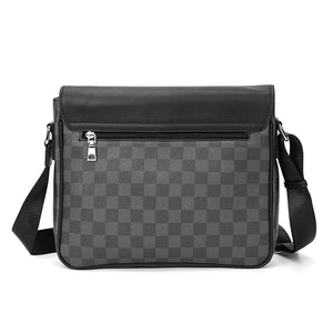 Men S Shoulder Bag Leather Plaid-Aria Doejay