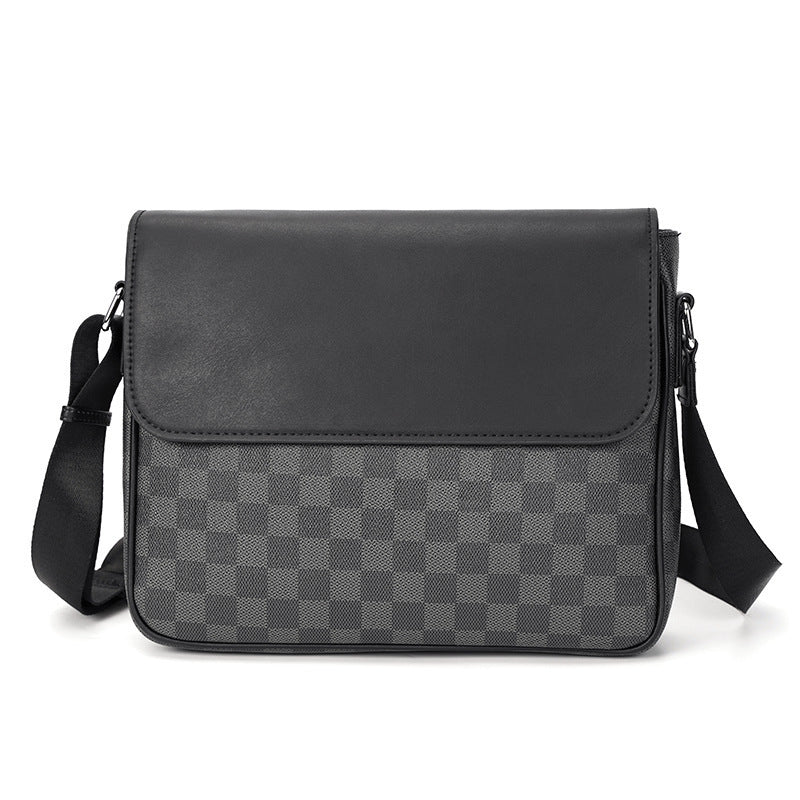 Men S Shoulder Bag Leather Plaid-Aria Doejay