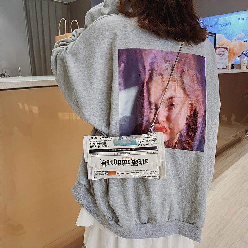 Ladies Bags New Letter Printing Female Bags European And American Fashion Envelopes Personalized Chain Shoulder Messenger Bag-Aria Doejay