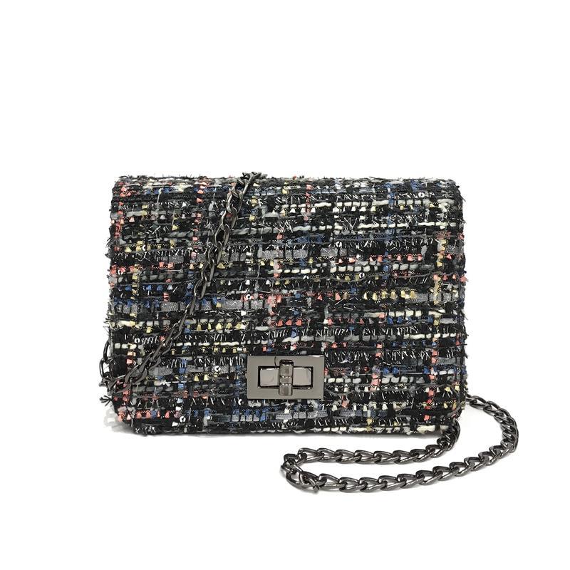 Chain Small Bag Women'S New Versatile Korean Woollen Cloth Ulzzang Messenger Bag Mini Square Bag