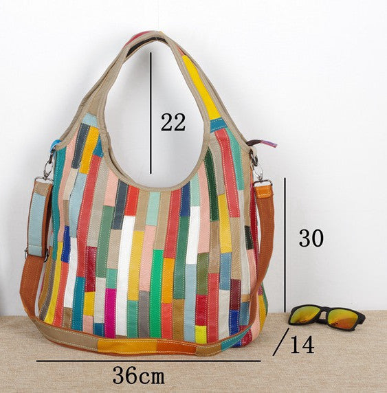 The First Layer Of Color Stripes Casual Characteristic One-shoulder Messenger Bag