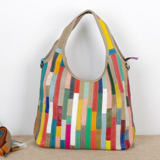 The First Layer Of Color Stripes Casual Characteristic One-shoulder Messenger Bag