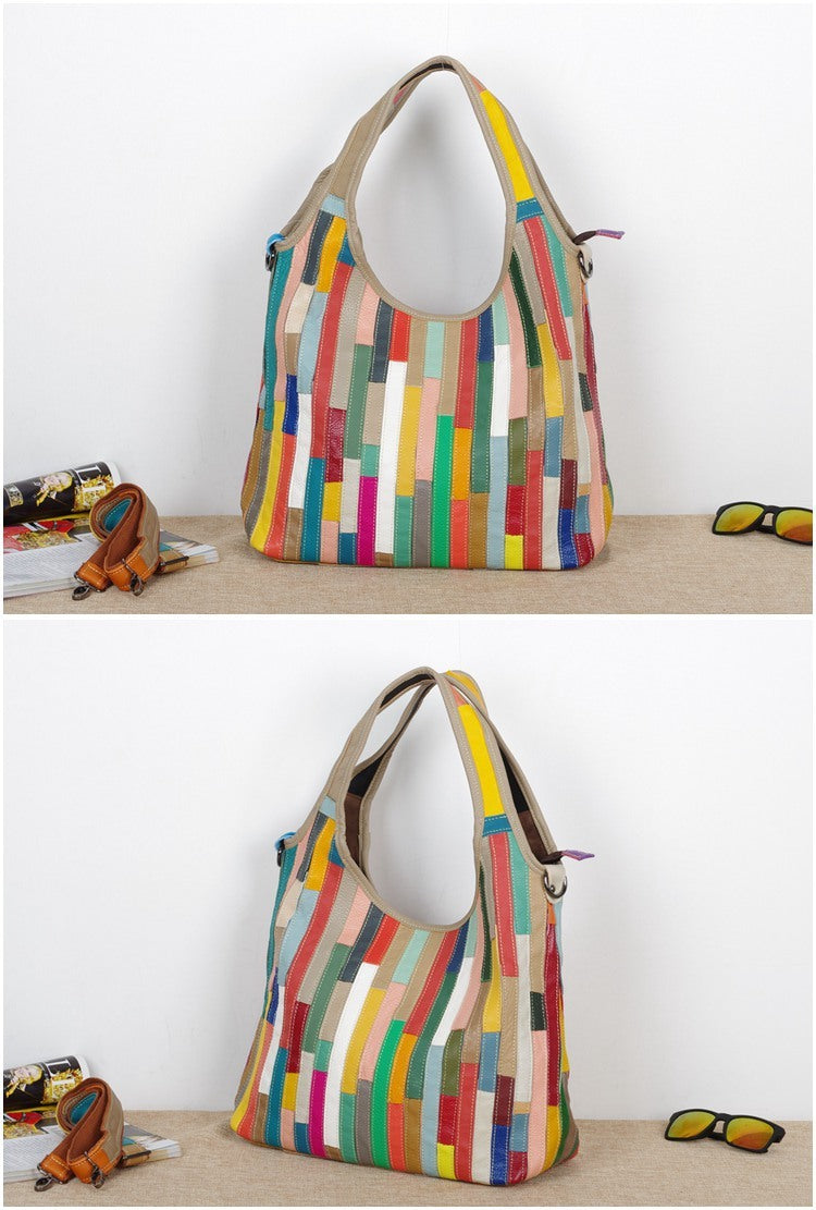 The First Layer Of Color Stripes Casual Characteristic One-shoulder Messenger Bag