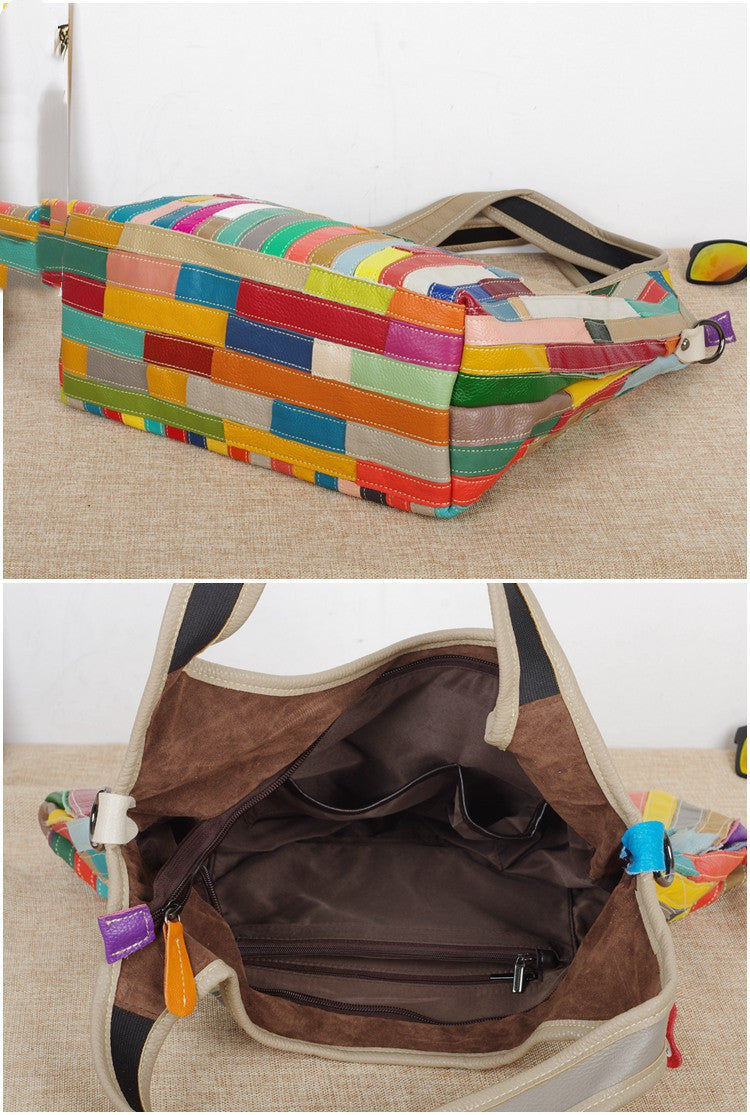 The First Layer Of Color Stripes Casual Characteristic One-shoulder Messenger Bag