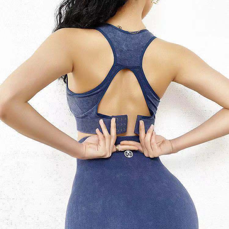 Running Shockproof Gathers Stereotyped Vest-style Anti-sagging Fitness Yoga Bra Set-Aria Doejay