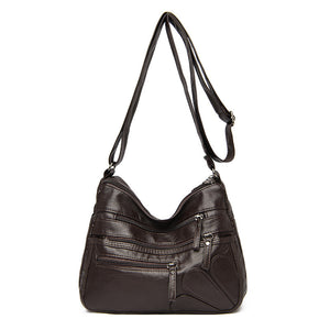 Shoulder Bag Soft Leather Large Capacity Middle-Aged Lady Diagonal Bag