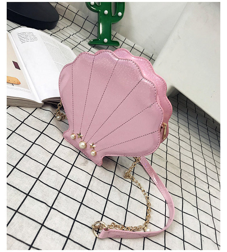 New Shoulder Basg For Women Pearl Decorative Fashion Shell Style Girl's Chain Purse Flap Women's Handbag Crossbody Bags-Aria Doejay