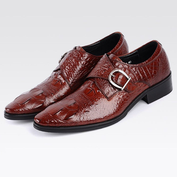 Men's Leather Shoes Buckle Shoes-Aria Doejay