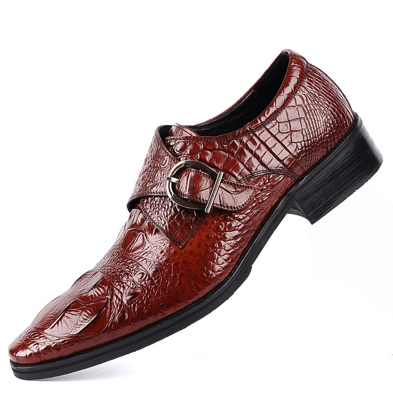 Men's Leather Shoes Buckle Shoes-Aria Doejay