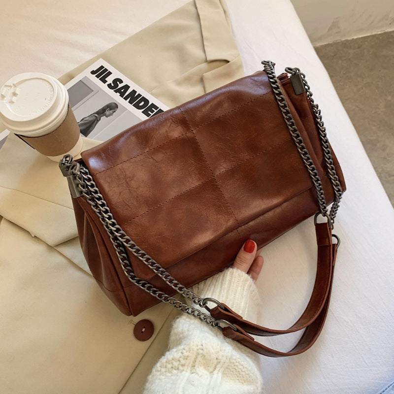 Winter New Style European And American Fashion Chain Shoulder Bag Casual Soft Leather Messenger Bag