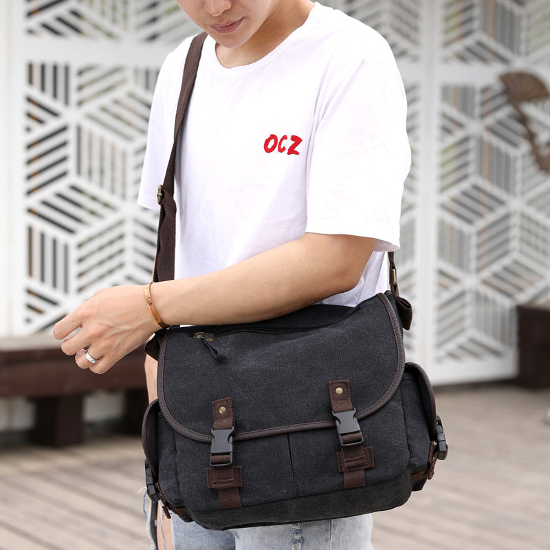 Men's Canvas Shoulder Bags Casual Men's Bags Messenger Bags Multifunctional Bags-Aria Doejay