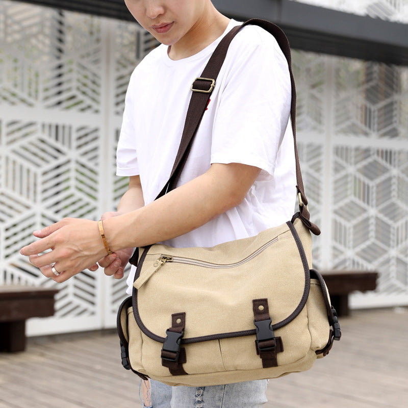 Men's Canvas Shoulder Bags Casual Men's Bags Messenger Bags Multifunctional Bags-Aria Doejay