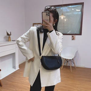 Fashion Simple One-shoulder Underarm Saddle Bag