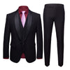 Men's Business Casual Suits, Men's Korean Version Of The Self-Cultivation Wedding Groom Suit Dress Three-Piece Suit-Aria Doejay