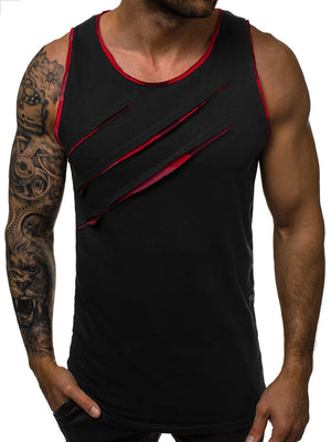 Summer Men's Sleeveless Vest Broken Copper Fitness Vest-Aria Doejay