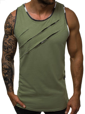 Summer Men's Sleeveless Vest Broken Copper Fitness Vest-Aria Doejay