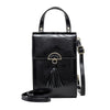 Korean style ladies tassel oil wax leather crossbody bag