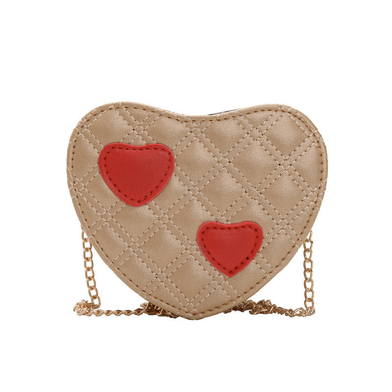 One shoulder crossbody bag for children with hearts