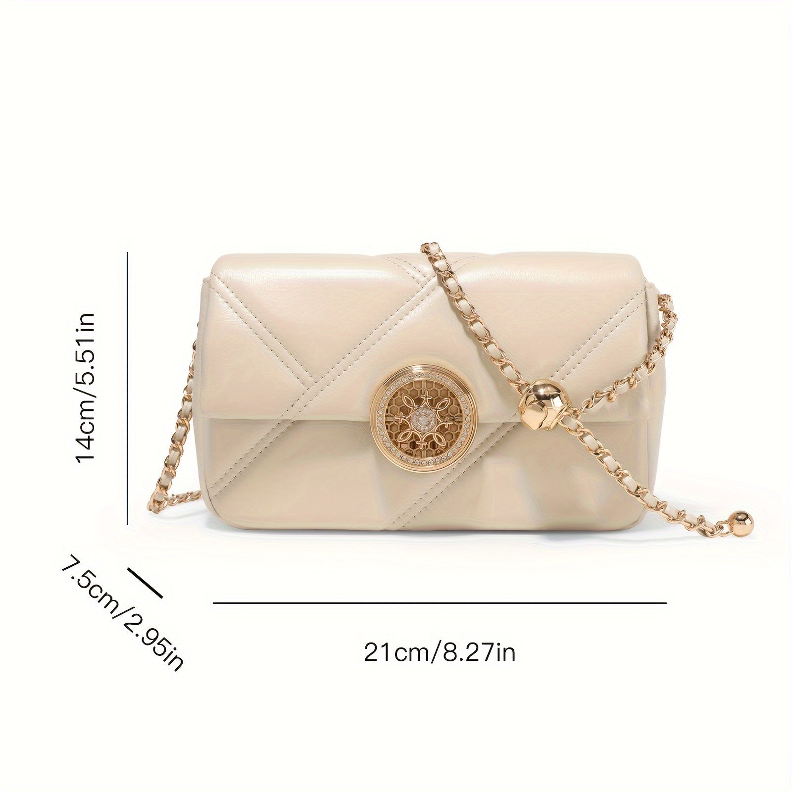 Trendy Girls Luxury - Soft Genuine Leather Sheepskin Quilted Crossbody Bag - Stylish Mini Chain Shoulder Purse