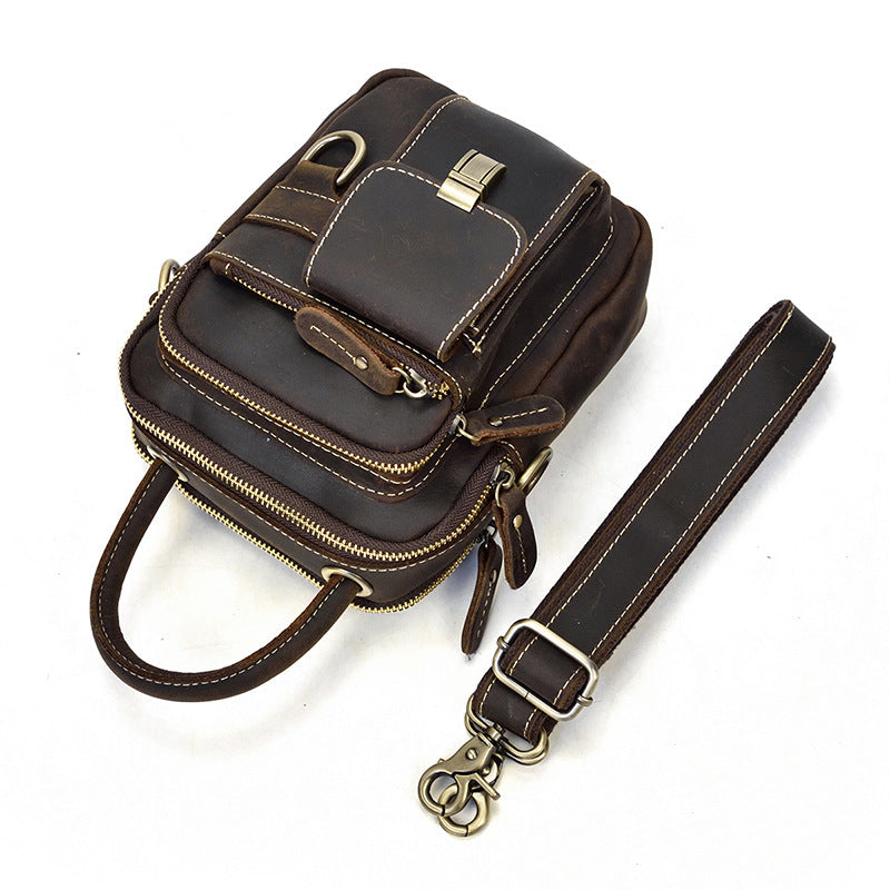 Men's Multi-functional Leather One-shoulder Crossbody Waist Bag