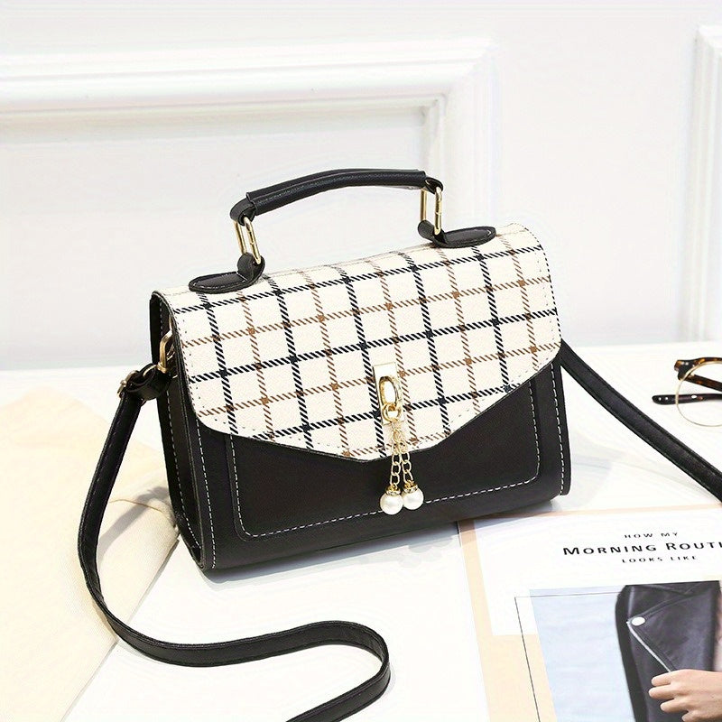 Women's Spring/Summer New Single Shoulder Crossbody Bag Pearl Phone Bag Fashion Versatile Small Square Bag