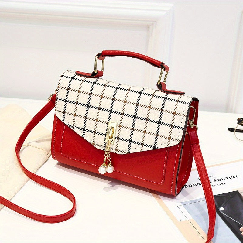 Women's Spring/Summer New Single Shoulder Crossbody Bag Pearl Phone Bag Fashion Versatile Small Square Bag