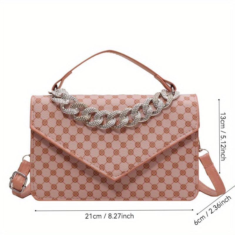 New Textured Women's Simple Small Square Bag Fashion Shoulder Bag Printed Handbag Commuter Messenger Bag