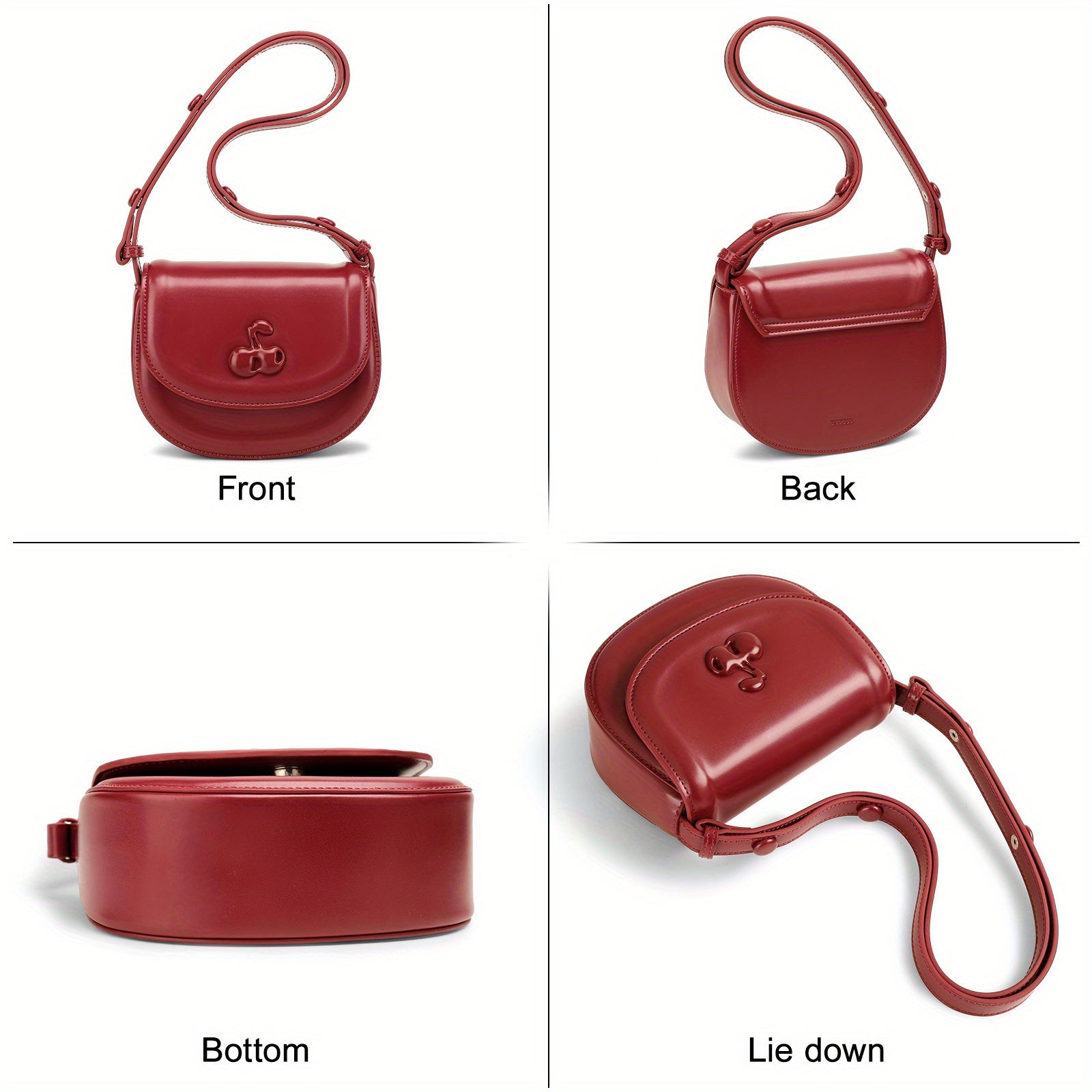 TOUTOU Original Cherry Small Square Bag, New Saddle Bag Original Design Cherry Premium Sense Shoulder Bag 40545