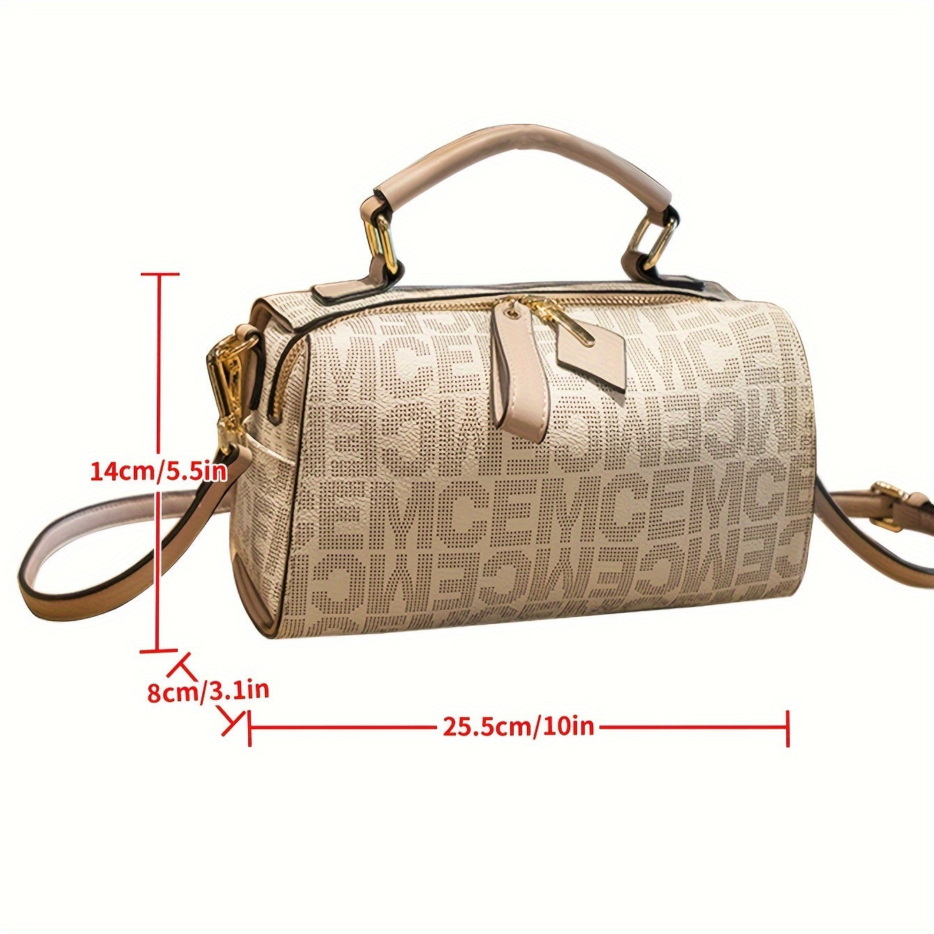 Designer Print Crossbody Bag, Women's Versatile Shoulder Handbag, Elegant Top Handle Purse