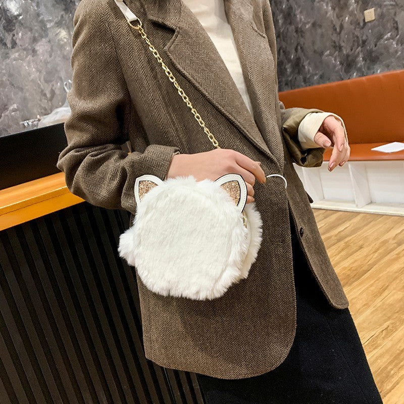 Autumn And Winter Furry Small Bag Female Chain Small Satchel