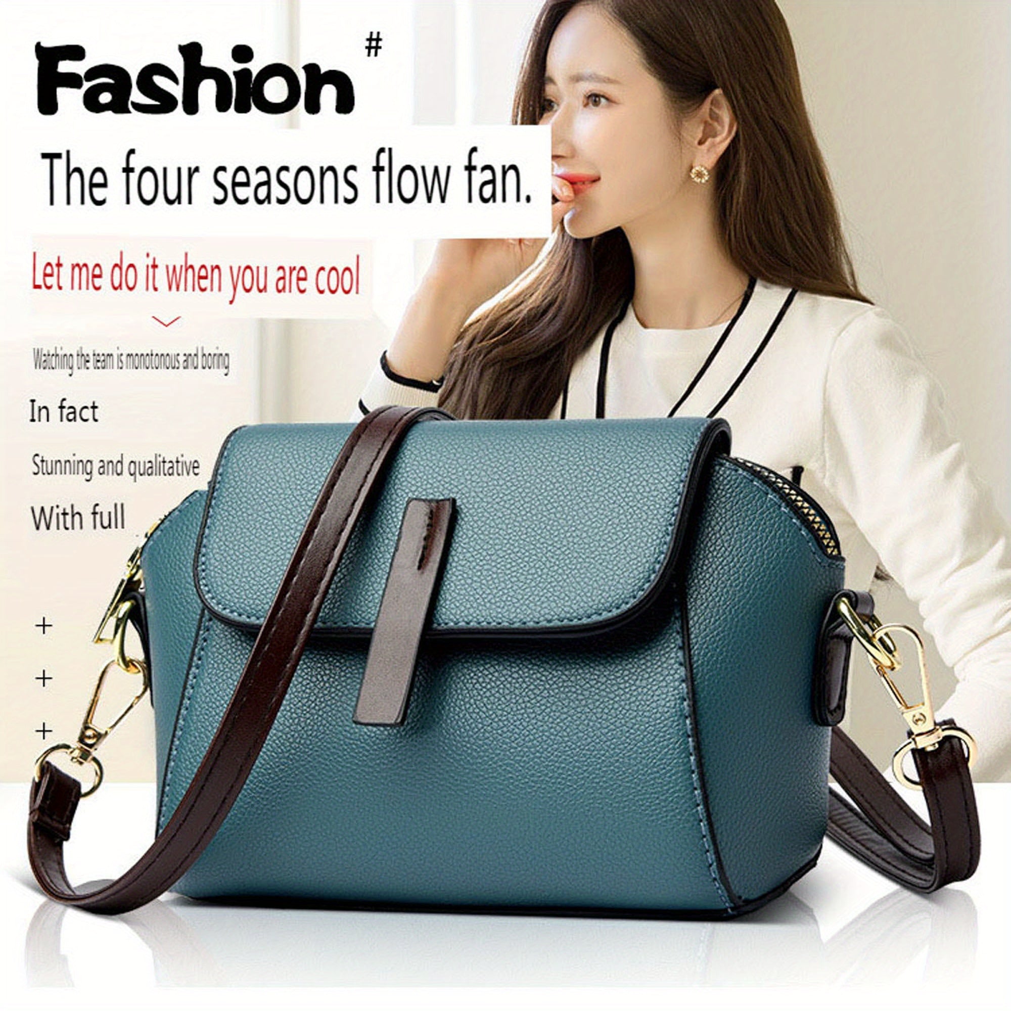 Women Small Shoulder Bag PU Leather Fashion Shell Shape Crossbody Bags