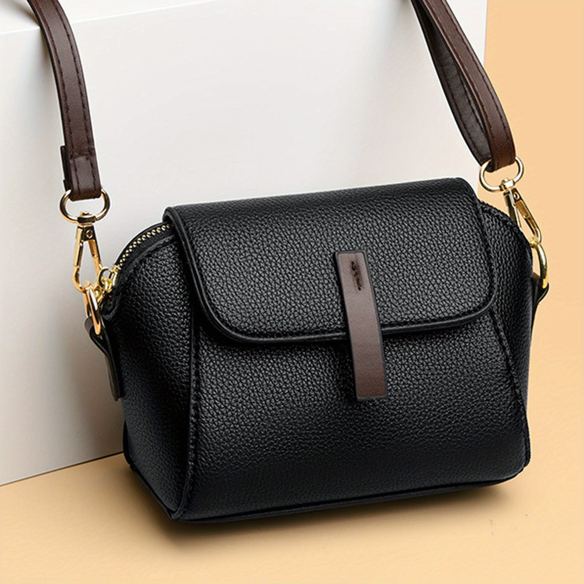 Women Small Shoulder Bag PU Leather Fashion Shell Shape Crossbody Bags