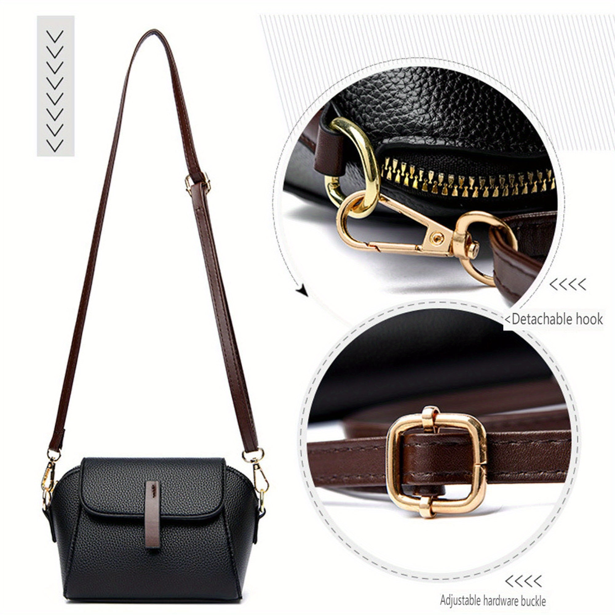 Women Small Shoulder Bag PU Leather Fashion Shell Shape Crossbody Bags