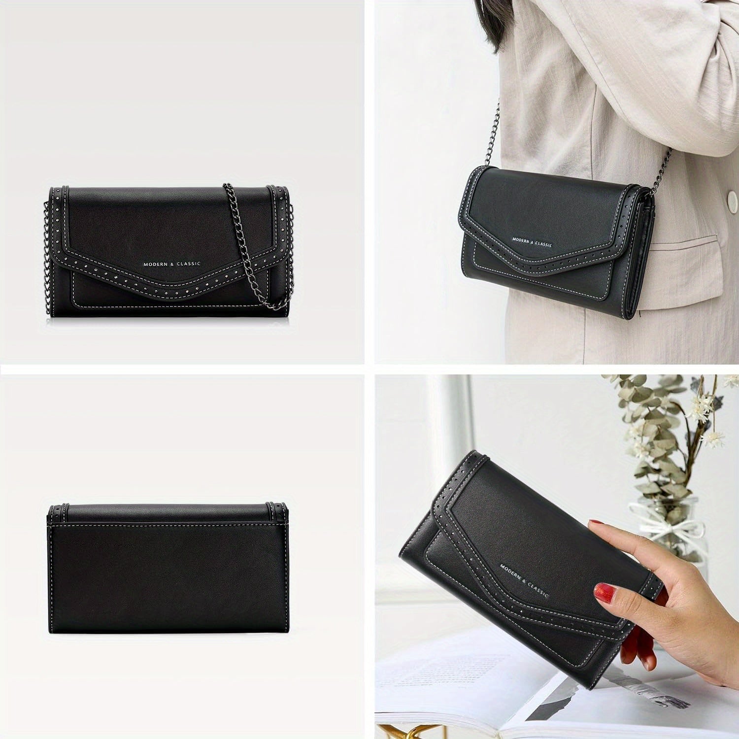 Small Wallet Purse for Women, Evening Chain Bag Clutch Crossbody handbags with Card slots