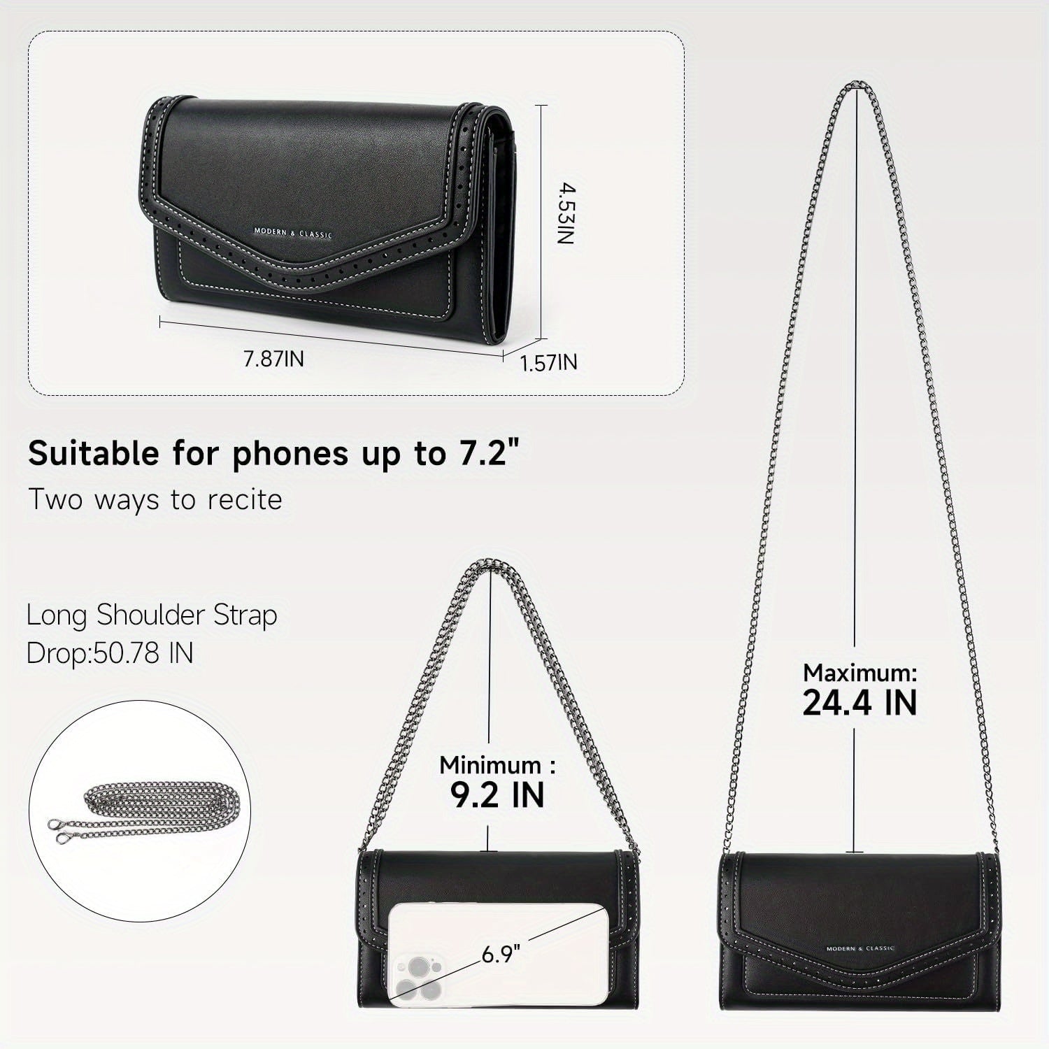 Small Wallet Purse for Women, Evening Chain Bag Clutch Crossbody handbags with Card slots