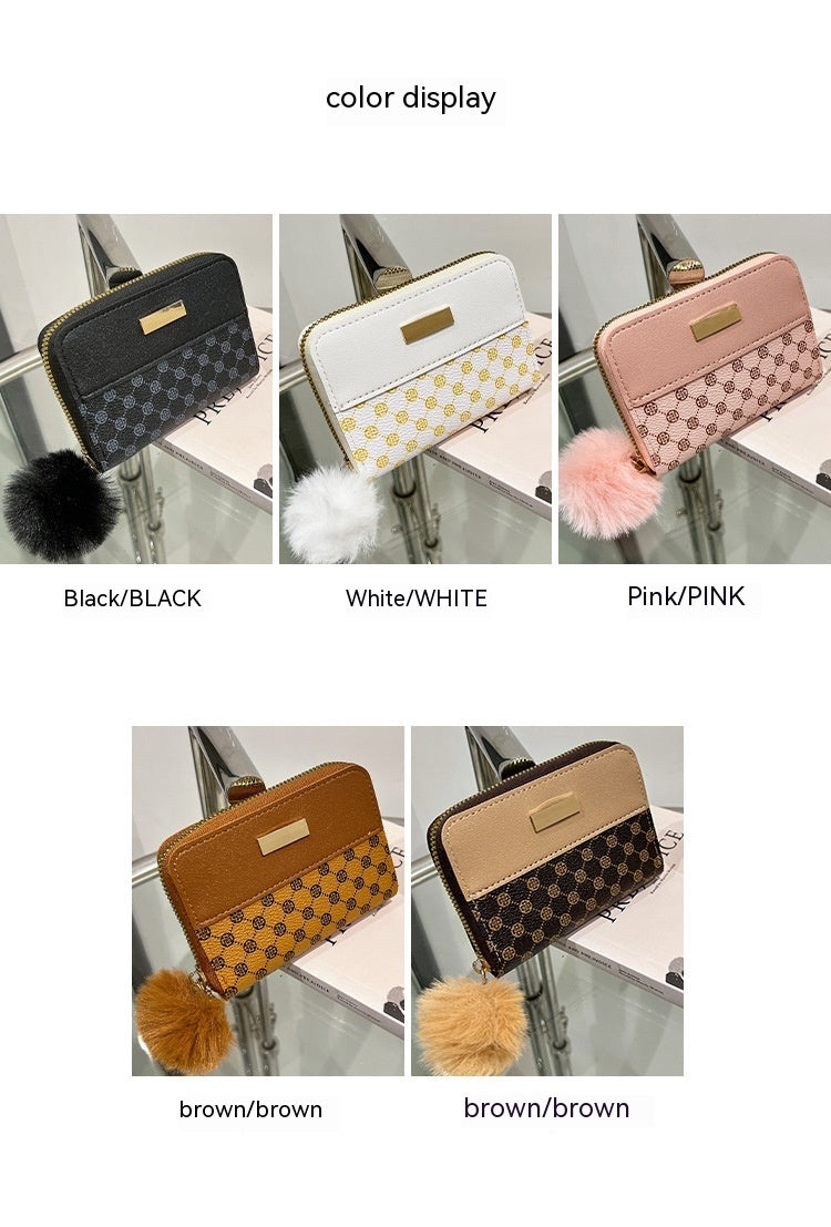 Women's Short Printing Color Contrast Korean Style Bag Wallet