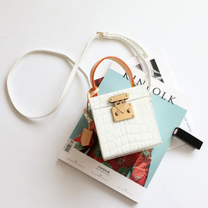 New mini hit color hand box bag small square bag female candy color slung leather lock box package