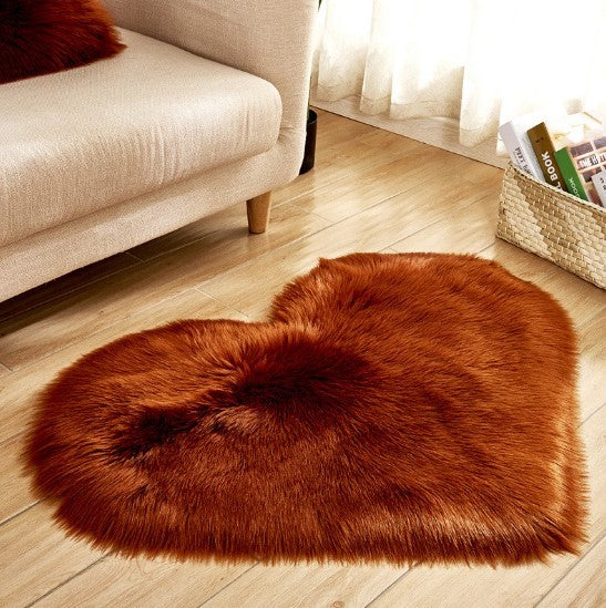 Plush Heart Shaped Carpet Non-Slip Mat Fluffy Rug Floor Mat Blanket Sofa Cushion Foot Pad Carpets For Living Room Home Decor-Aria Doejay