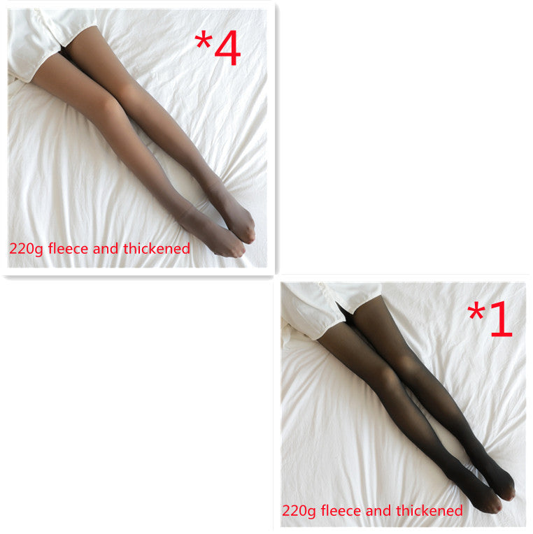 Fake Translucent Plus Size Leggings Fleece Lined Tights Fall And Winter Warm Fleece Pantyhose Women Fleece Lined Pantyhose Thermal Winter Tights-Aria Doejay