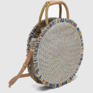 Ins wind straw woven round fringe one-shoulder beach diagonal bag